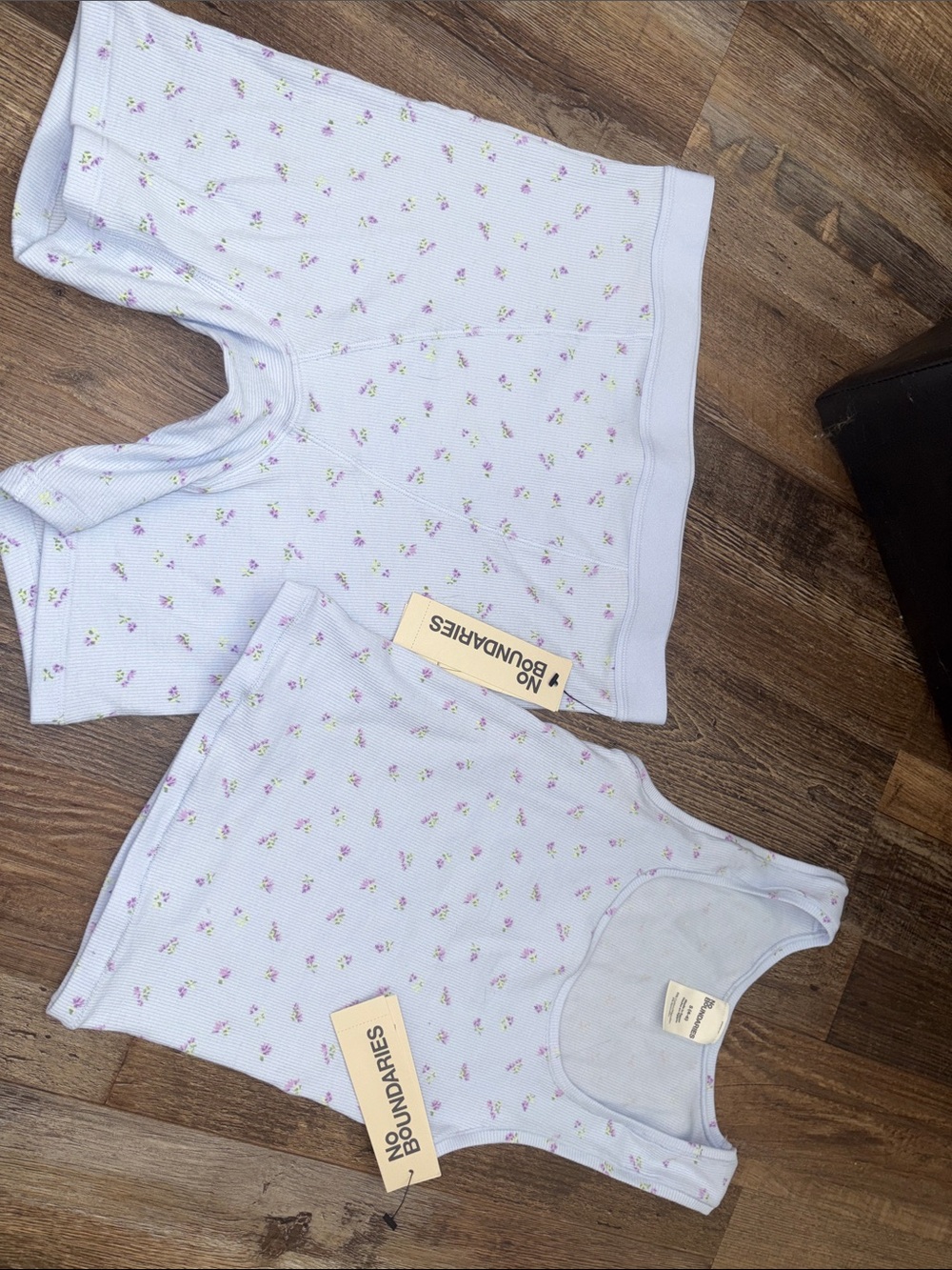 No Boundaries Light Blue Floral Tank & Crop Set